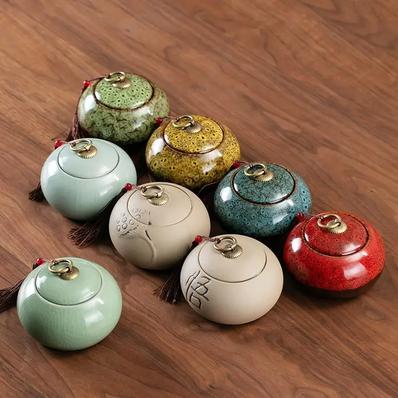 High-end Tea Canister Ceramic Airtight Jar Creative Retro Home Decor Coffee Nuts Candy Food Storage Container Moisture-proof Jar
High-end Tea Canister Ceramic Airtight Jar Creative Retro Home Decor Coffee Nuts Candy Food Storage Container Moisture-proof Jar