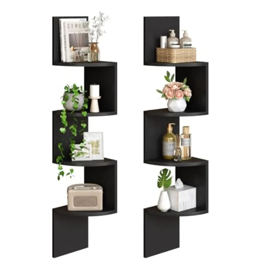 Corner Shelf Wall-Mounted Set of 2 Floating Corner Shelves for Wall 4-Tier Corner Bookshelves for Living Room Bedroom Bathroom
Corner Shelf Wall-Mounted Set of 2 Floating Corner Shelves for Wall 4-Tier Corner Bookshelves for Living Room Bedroom Bathroom
