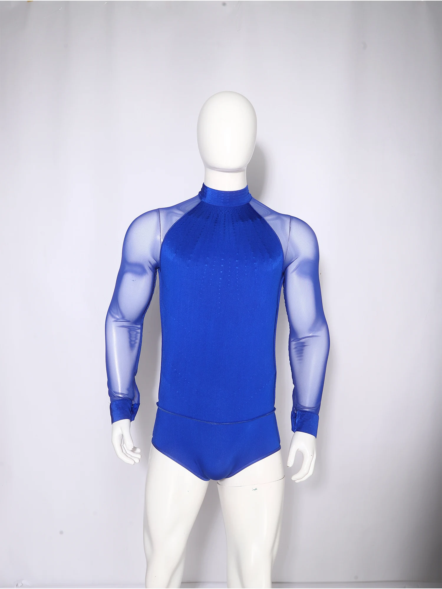Men Competition Dance Leotard Sparkly Rhinestones Mesh Long Sleeve Mock Neck Bodysuit for Ballet Modern Figure Skating
Men Competition Dance Leotard Sparkly Rhinestones Mesh Long Sleeve Mock Neck Bodysuit for Ballet Modern Figure Skating