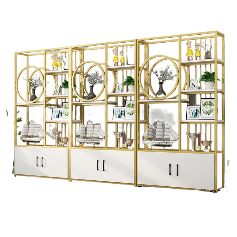 Wrought iron hollow partition new shelf entrance screen office decorative cabinet
Wrought iron hollow partition new shelf entrance screen office decorative cabinet