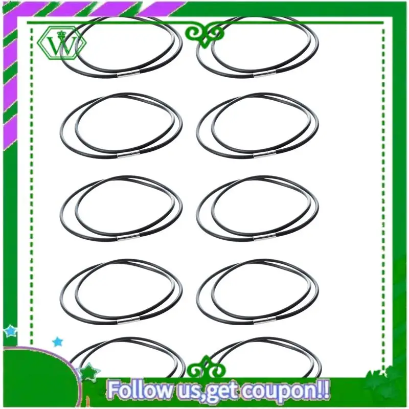Latest-10 Pcs 3Mm Black Rubber Cord Necklace With Stainless Steel Closure - 22 Inch
Latest-10 Pcs 3Mm Black Rubber Cord Necklace With Stainless Steel Closure - 22 Inch