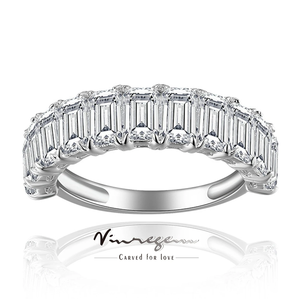 Vinregem 3EX VVS1 D Color 3*5 MM Emerald Cut Real Moissanite Sparkling Diamonds Row Rings 925 Sterling Silver Fine Jewelry Band
Vinregem 3EX VVS1 D Color 3*5 MM Emerald Cut Real Moissanite Sparkling Diamonds Row Rings 925 Sterling Silver Fine Jewelry Band