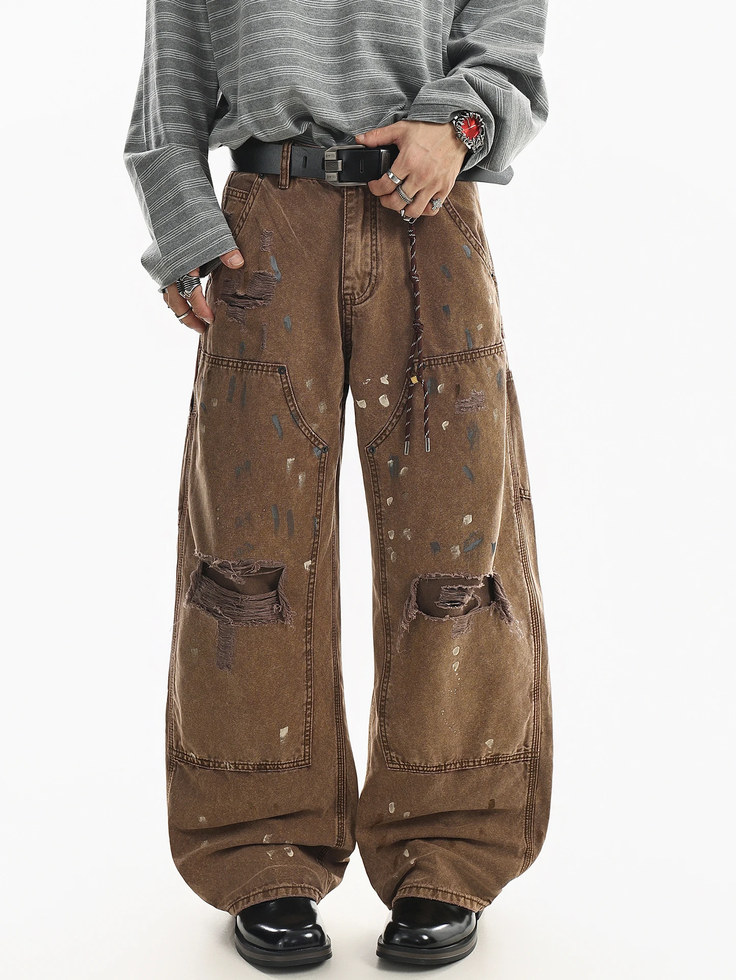 American Style Trendy Men's Denim Jeans High Street Loose Wide Leg Long Pants Spring Fashionable Casual Workwear Ripped Spray...
American Style Trendy Men's Denim Jeans High Street Loose Wide Leg Long Pants Spring Fashionable Casual Workwear Ripped Spray...