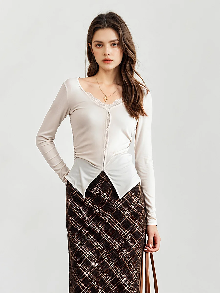 Женский комплект из двух предметов: футболка с V-образным вырезом и длинным рукавом, облегающая, модная, весна 2025, повседневная, удобная, дышащая
Женский комплект из двух предметов: футболка с V-образным вырезом и длинным рукавом, облегающая, модная, весна 2025, повседневная, удобная, дышащая