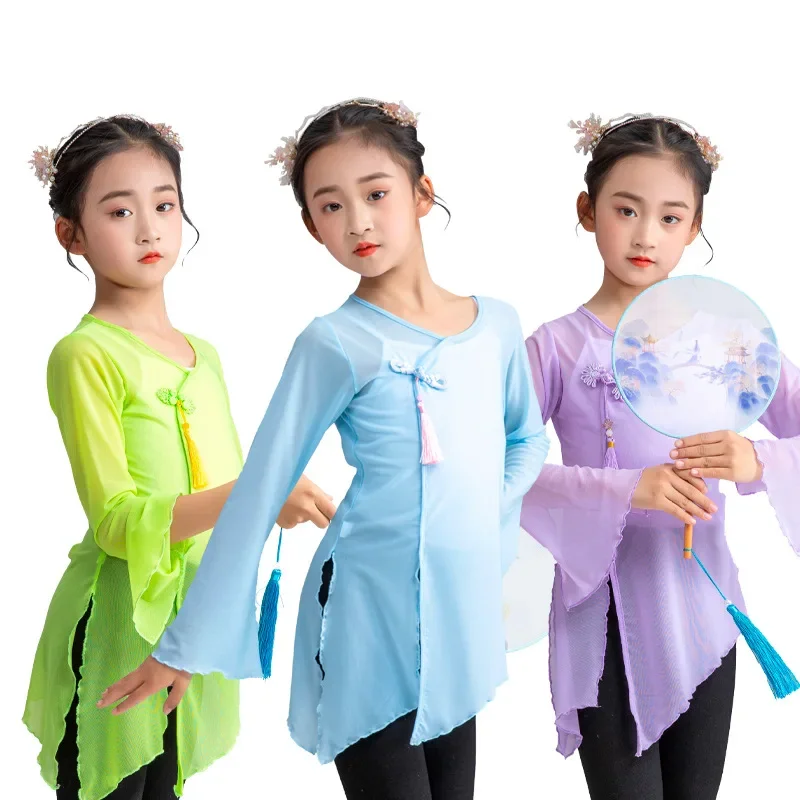 Girl's Classical Dance Performance Clothes Traditional Chinese Dance Dress with Elegant Chiffon Skirt Ethnic Practice Outfit
Girl's Classical Dance Performance Clothes Traditional Chinese Dance Dress with Elegant Chiffon Skirt Ethnic Practice Outfit