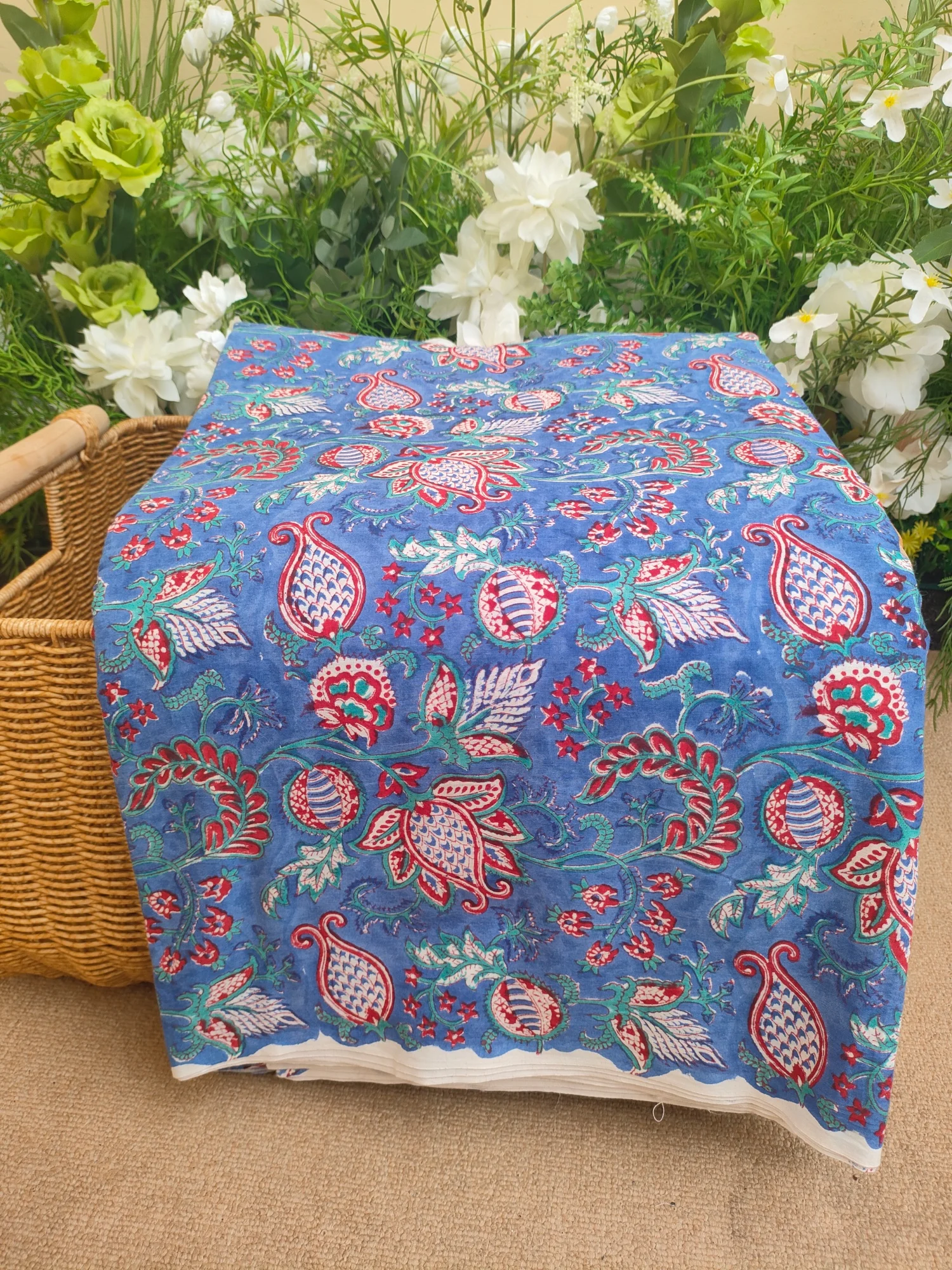 India Block Print Flower Printed DIY Sewing Breathable Soft light weight Natural DyedTextile Blue Vintage Floral Cotton Fabric
India Block Print Flower Printed DIY Sewing Breathable Soft light weight Natural DyedTextile Blue Vintage Floral Cotton Fabric