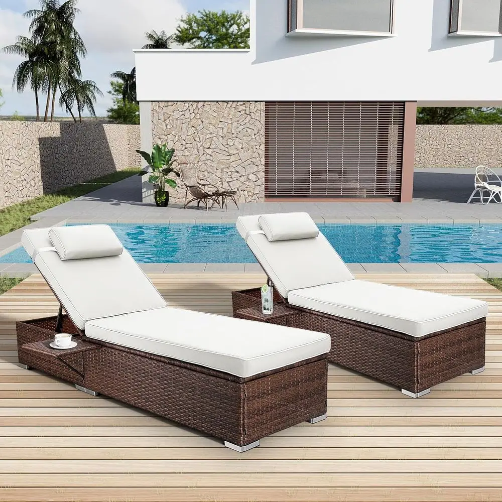 Chaise Lounge Outdoor Wicker Lounge Chairs or Outside PE Rattan Patio Chairs Pool Loungers Set o 2 or Deck Yard Beach Poolside,
Chaise Lounge Outdoor Wicker Lounge Chairs or Outside PE Rattan Patio Chairs Pool Loungers Set o 2 or Deck Yard Beach Poolside,