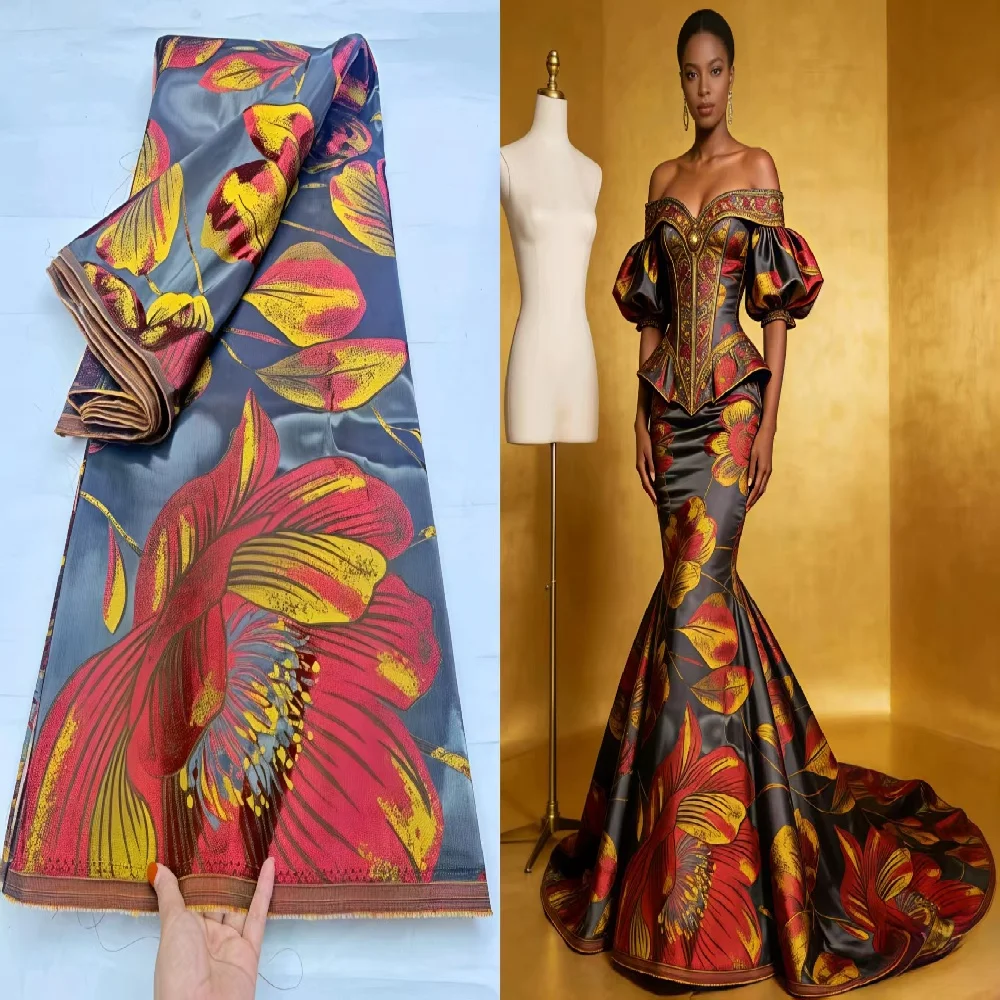 Luxury African Damask Jacquard Lace Fabric 2026 High Quality 5 Yards Nigerian Brocade Lace Fabric for Women Sewing Dress Party
Luxury African Damask Jacquard Lace Fabric 2026 High Quality 5 Yards Nigerian Brocade Lace Fabric for Women Sewing Dress Party
