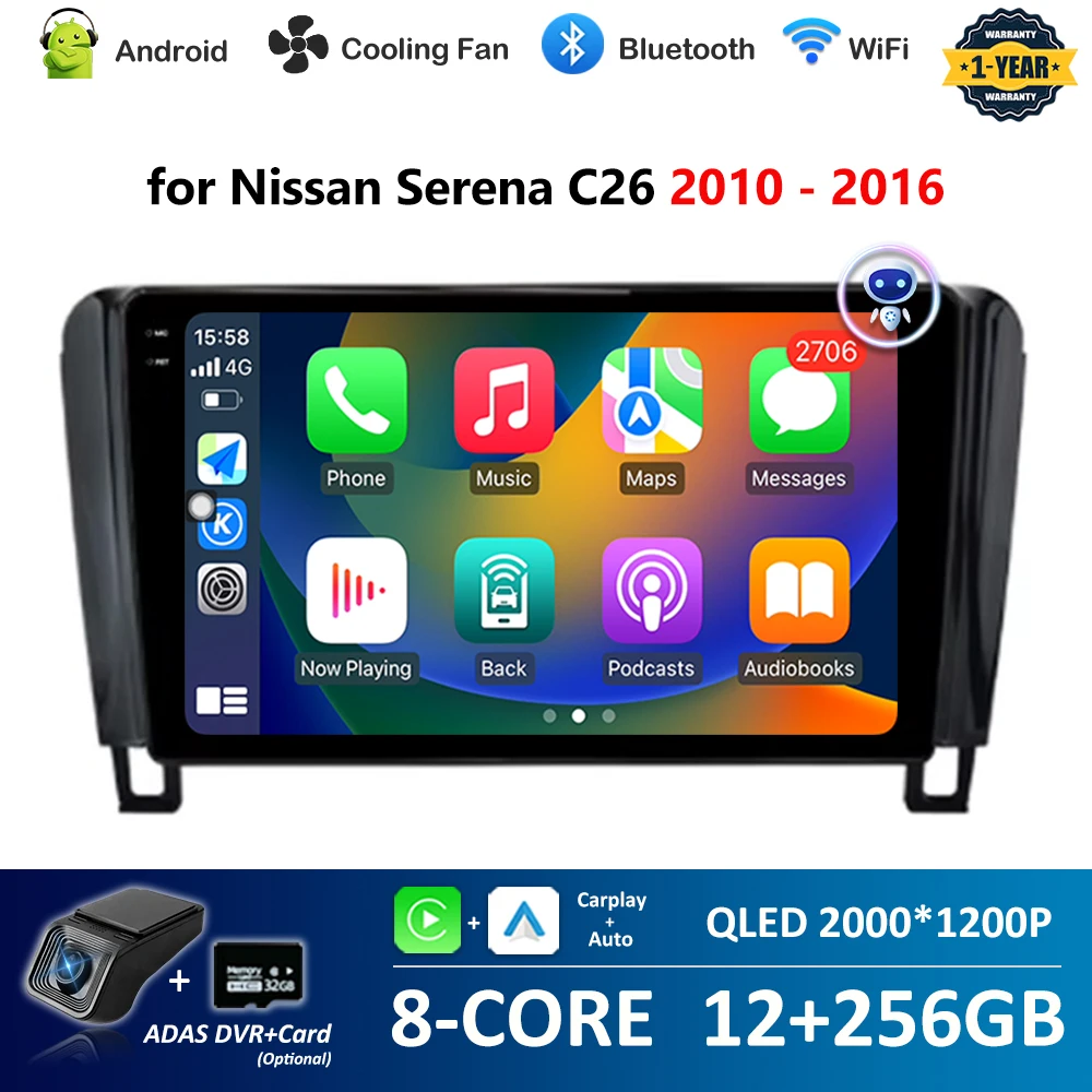 9 inch for Nissan Serena C26 2010 - 2016 WiFi Car Video Multimedia Player GPS Navi Bluetooth Android OS 4G Head Unit IPS Screen
9 inch for Nissan Serena C26 2010 - 2016 WiFi Car Video Multimedia Player GPS Navi Bluetooth Android OS 4G Head Unit IPS Screen