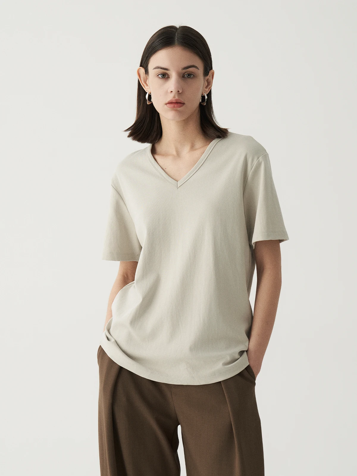 SHALLOW STREAMS Minimalist Summer Cool Feeling V-neck Short Sleeve Women's Loose Pure Color Top Breathable Comfortable Cotton...
SHALLOW STREAMS Minimalist Summer Cool Feeling V-neck Short Sleeve Women's Loose Pure Color Top Breathable Comfortable Cotton...