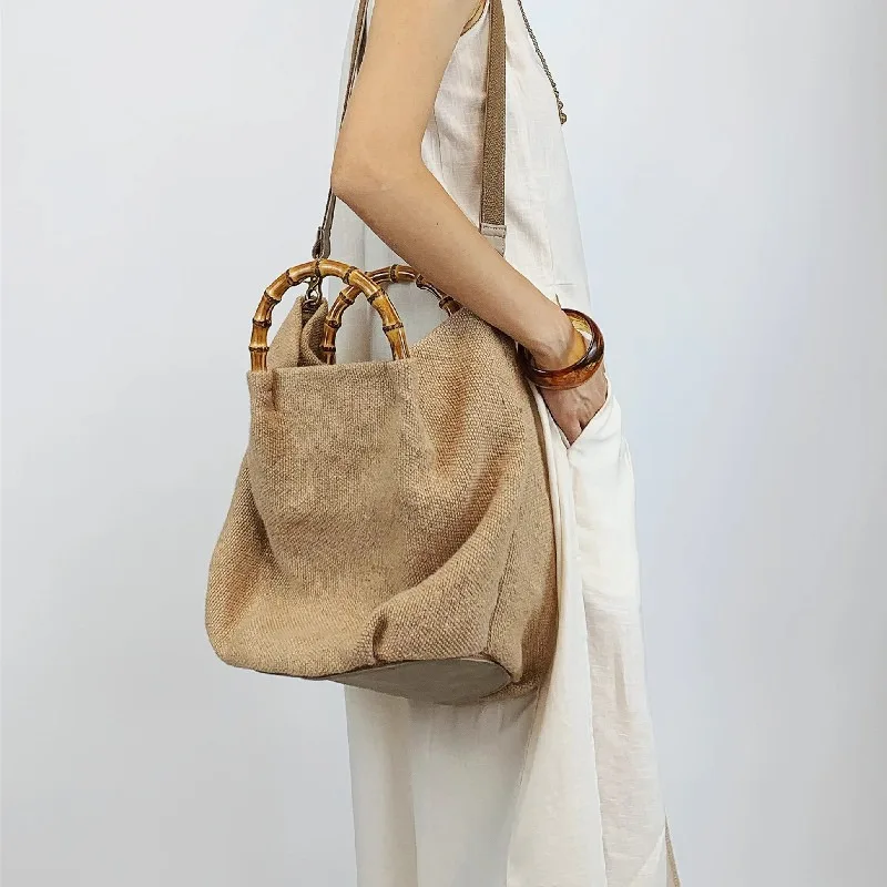 Cotton linen bamboo Large Capacity Women Tote Bag Soft Surface Single Shoulder Bag High-end Feel Commuting Tote Vintage Handbag
Cotton linen bamboo Large Capacity Women Tote Bag Soft Surface Single Shoulder Bag High-end Feel Commuting Tote Vintage Handbag