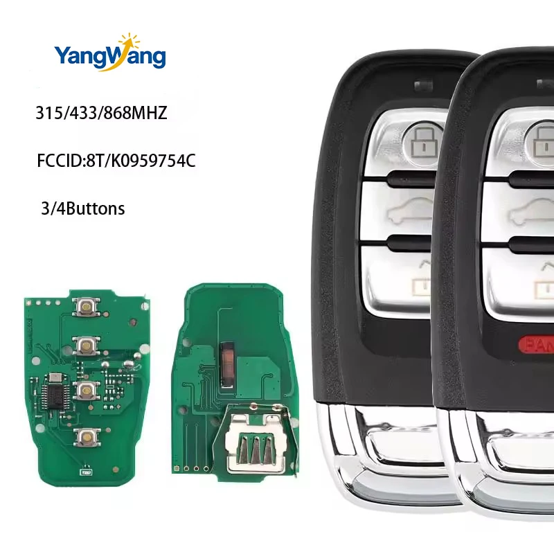 YangWang Smart Remote Key Semi Keyless 3/4BTN 315MHz/433MHz/868MHZ 8T/K0 959 754C for FOR Auid Q5 A4L A5 A6 A7 A8 RS4 RS5 S4 S5
YangWang Smart Remote Key Semi Keyless 3/4BTN 315MHz/433MHz/868MHZ 8T/K0 959 754C for FOR Auid Q5 A4L A5 A6 A7 A8 RS4 RS5 S4 S5