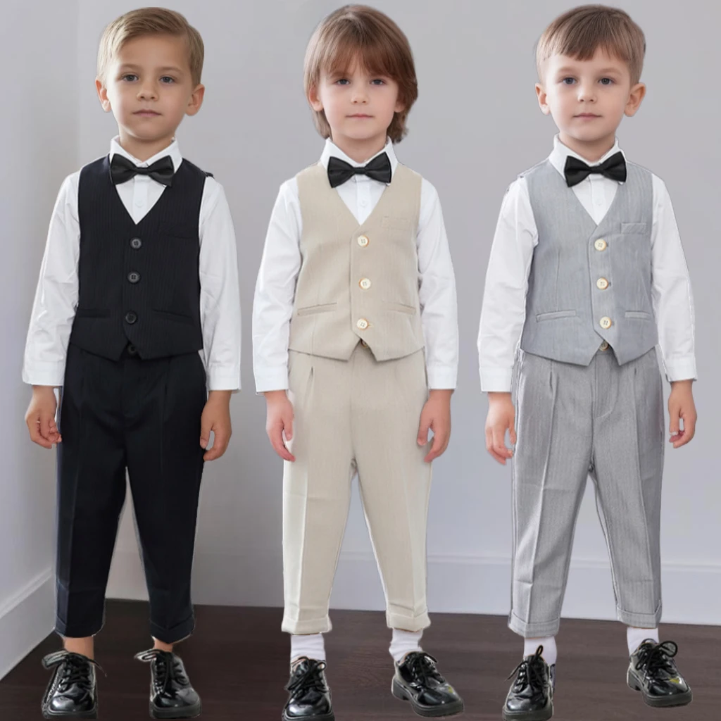 Spring Boys Vest Suit Set Stylish Elegant Weddings Piano Performance Costume for Child Black Formal Kids Birthday Party Tuxedo
Spring Boys Vest Suit Set Stylish Elegant Weddings Piano Performance Costume for Child Black Formal Kids Birthday Party Tuxedo