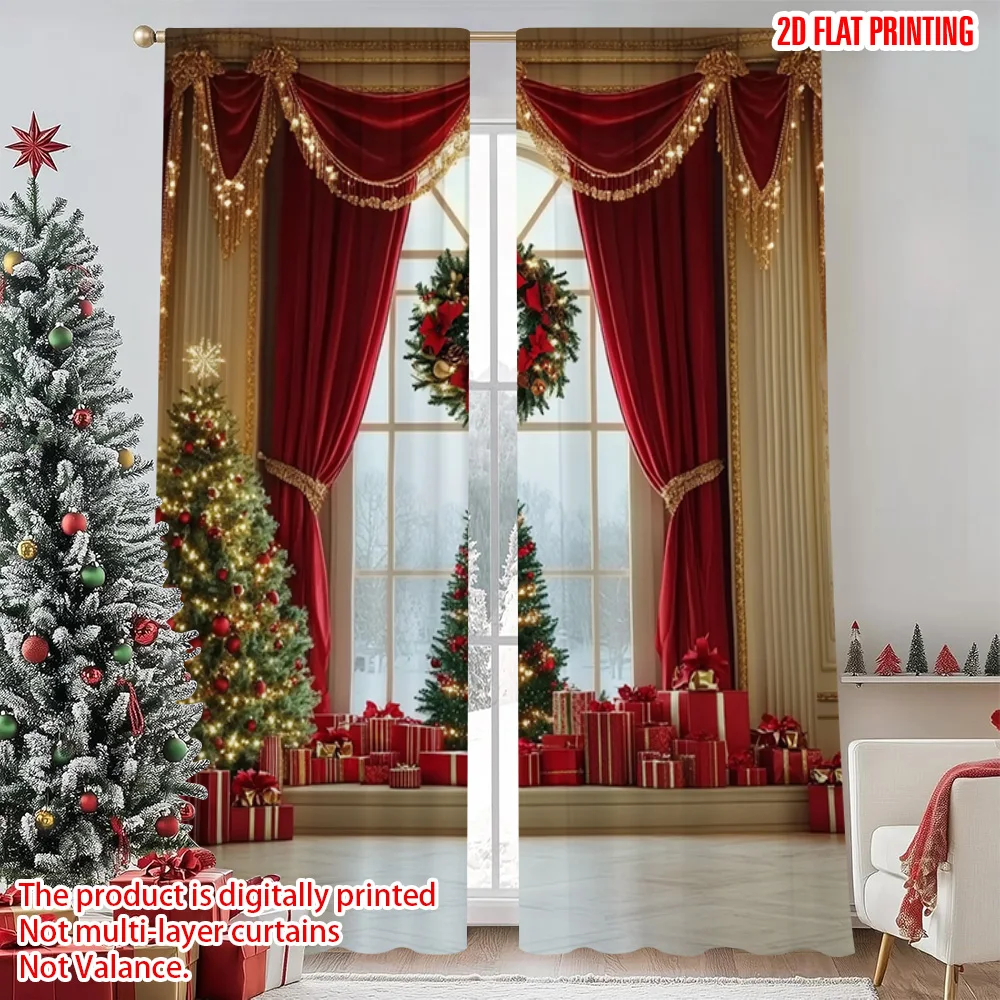 2pcs 2D flat printing Merry Christmas Curtains Christmas tree wreath 100% Polyester Without Electricity Family Party Perfect for
2pcs 2D flat printing Merry Christmas Curtains Christmas tree wreath 100% Polyester Without Electricity Family Party Perfect for