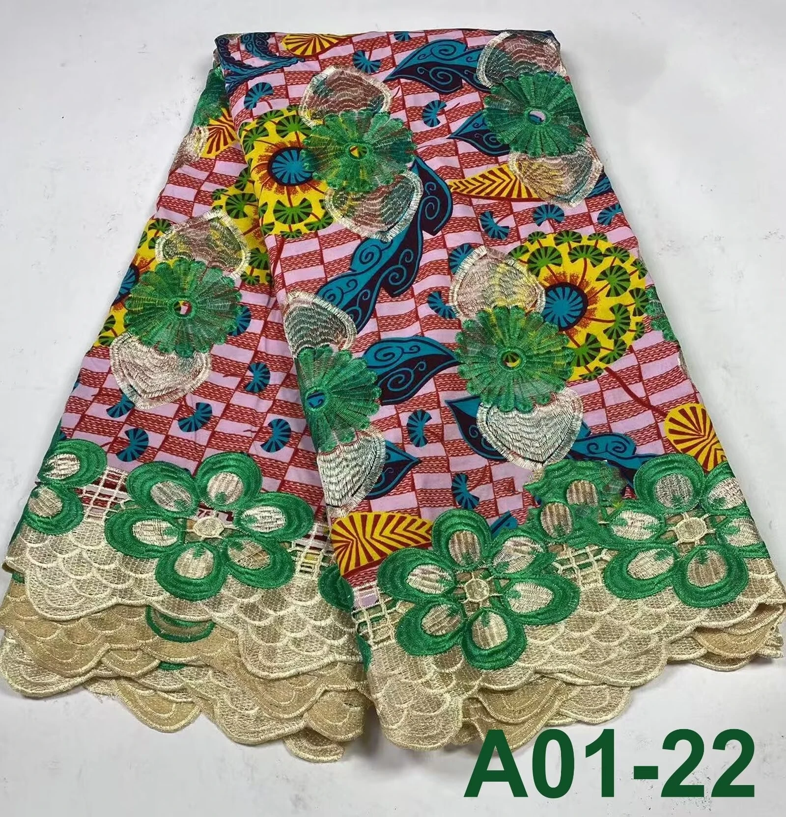 100% Cotton African Print Wax Lace Fabric for Women Dress 6yards Fashion Cord Embroidery Lace with Pagne Wax for Sewing N6-703-2
100% Cotton African Print Wax Lace Fabric for Women Dress 6yards Fashion Cord Embroidery Lace with Pagne Wax for Sewing N6-703-2