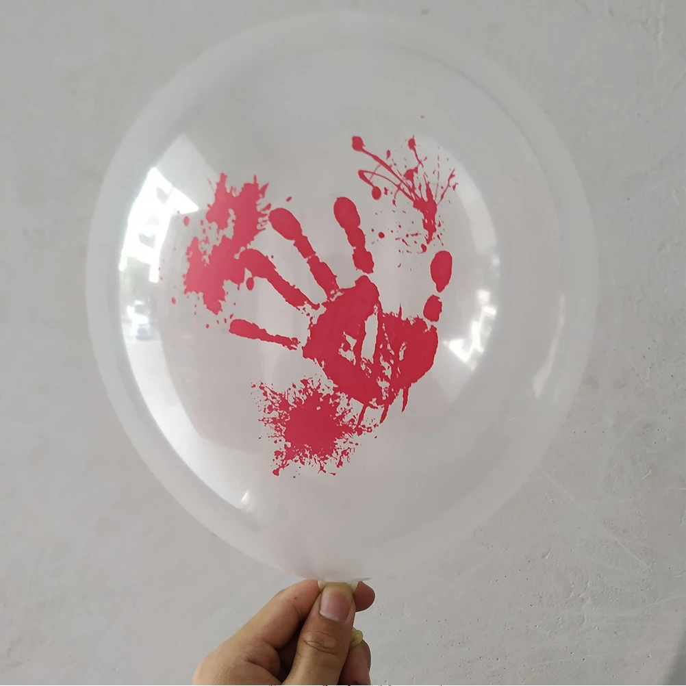 10 pcs 12 Inch Transparent Blood Fingermarks Latex Balloons Halloween Party Decoration Reusable Festival Gathering Decor Kit
10 pcs 12 Inch Transparent Blood Fingermarks Latex Balloons Halloween Party Decoration Reusable Festival Gathering Decor Kit