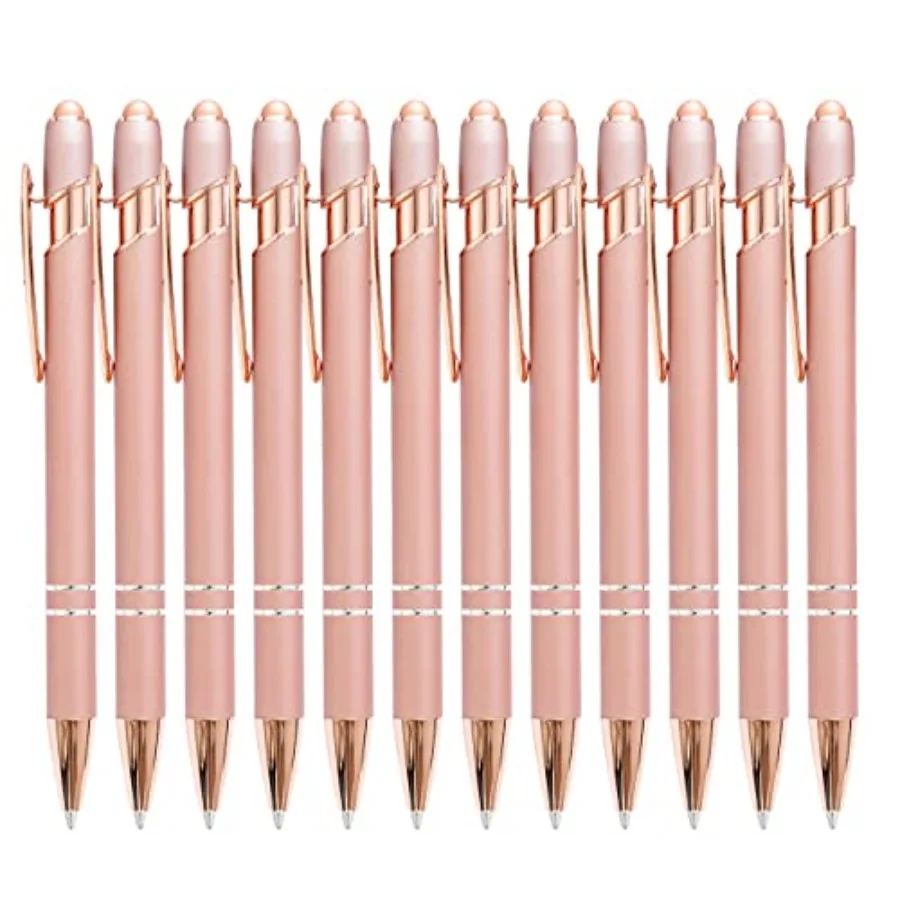 12 Pieces Rose Gold Ballpoint Pen with Stylus Tip, 2 in 1 Rose Gold Stylus Pens Stylish Pen, Metal Stylus Pen for Touch Screens
12 Pieces Rose Gold Ballpoint Pen with Stylus Tip, 2 in 1 Rose Gold Stylus Pens Stylish Pen, Metal Stylus Pen for Touch Screens