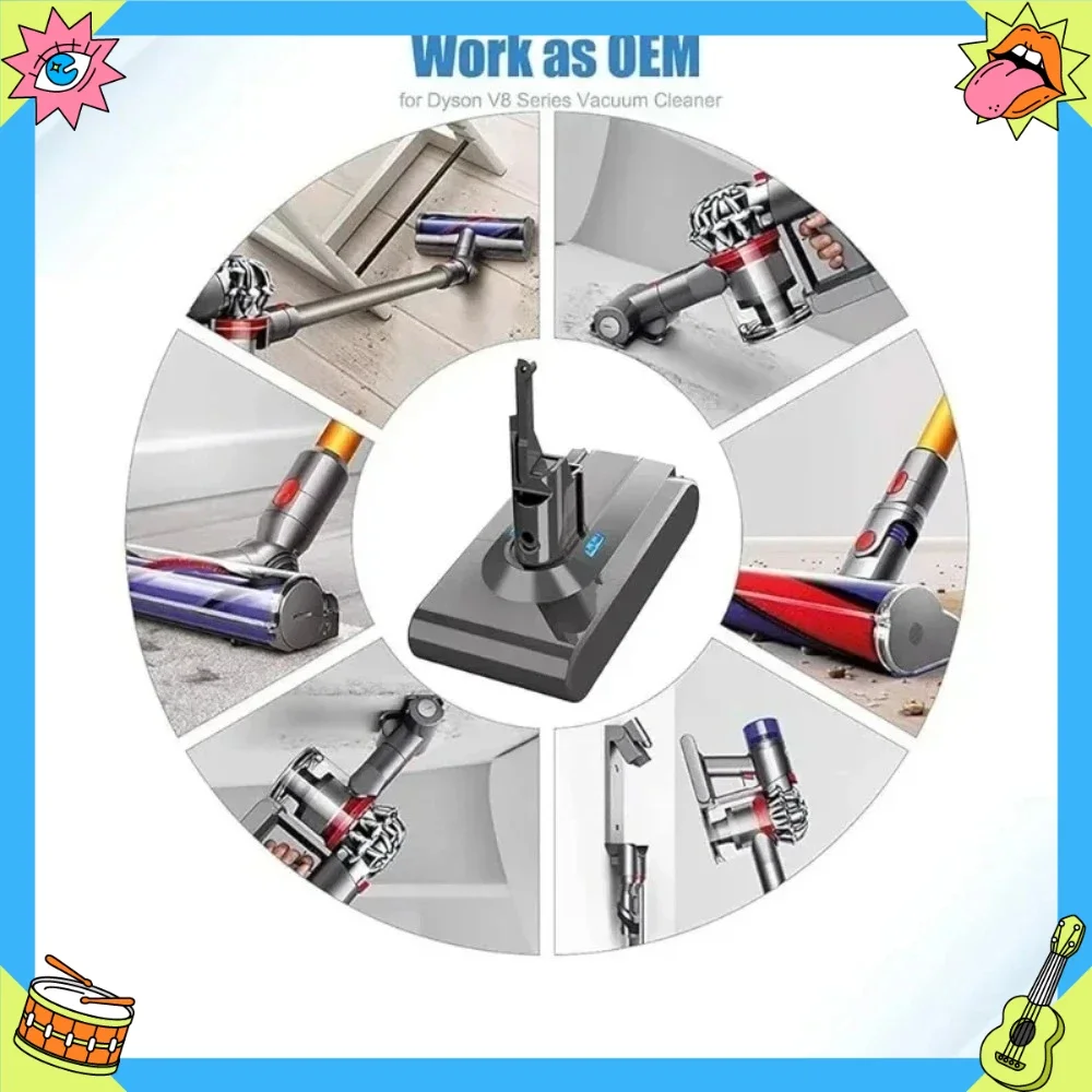 High Capacity 21.6V 6000mAh Li-ionBattery–for Dyson SV10/V8 Absolute Cord-Free Handheld Vacuum Cleaner,Durable Energy Accessory
High Capacity 21.6V 6000mAh Li-ionBattery–for Dyson SV10/V8 Absolute Cord-Free Handheld Vacuum Cleaner,Durable Energy Accessory