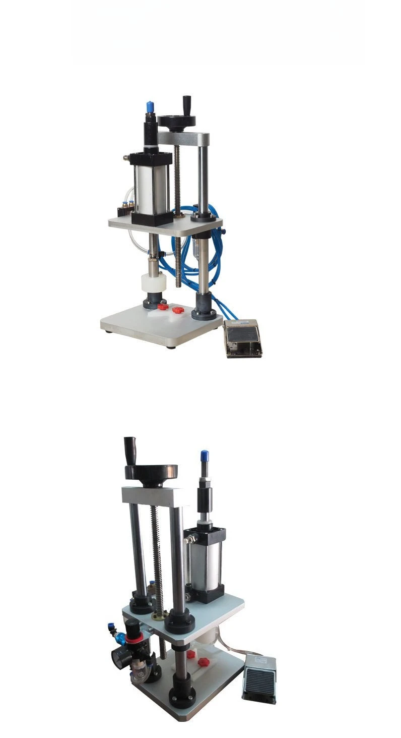 Small hand-pressed semi-automatic pneumatic capping machine, foot-operated rolling
Small hand-pressed semi-automatic pneumatic capping machine, foot-operated rolling