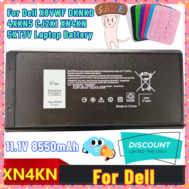 NEW 11.1V 8550mAh for Dell X8VWF DKNKD 4XKN5 CJ2K1 XN4KN 5XT3V Laptop Battery
NEW 11.1V 8550mAh for Dell X8VWF DKNKD 4XKN5 CJ2K1 XN4KN 5XT3V Laptop Battery