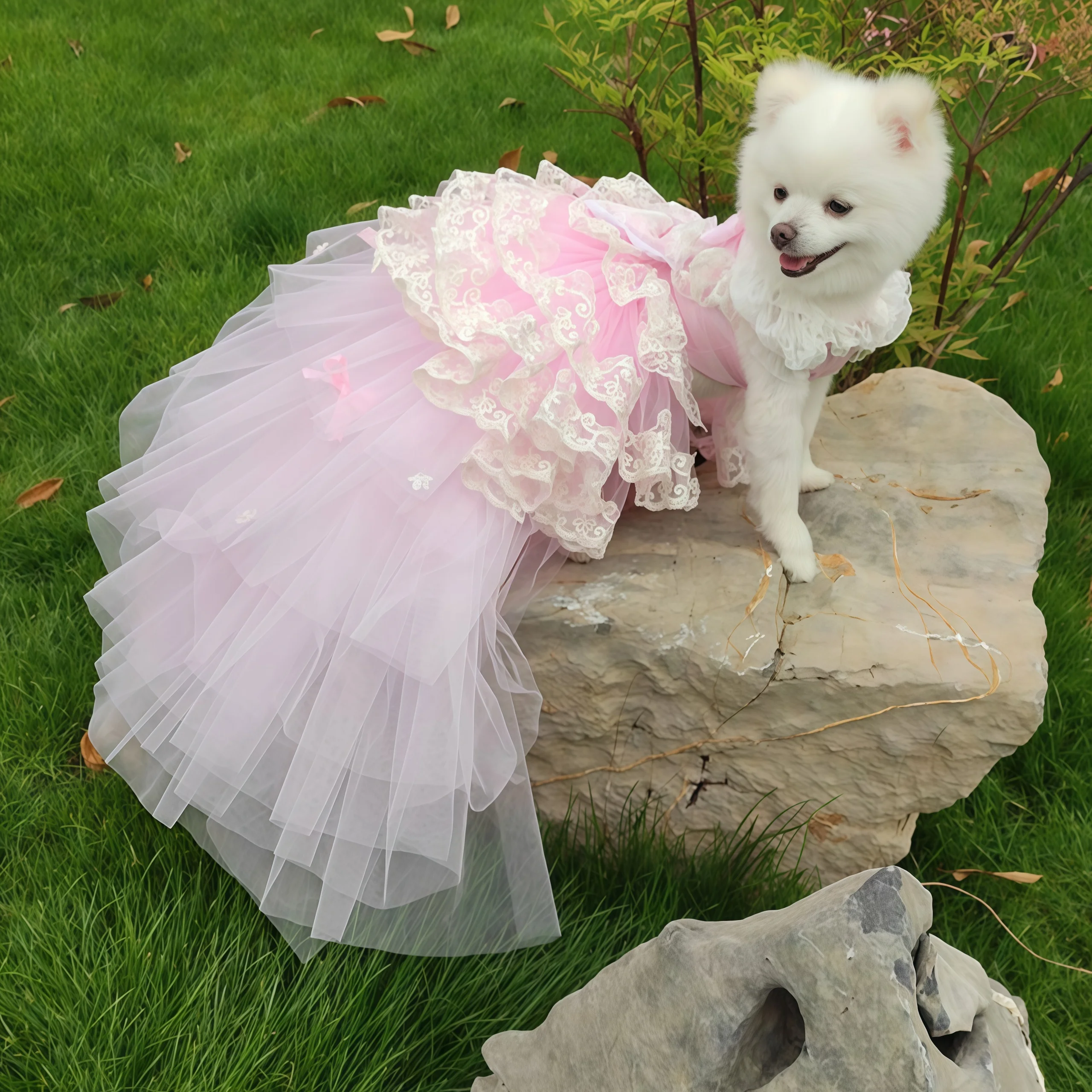 Pet Dog Clothes Luxury Pure Lace Long Tail Princess Pink Dress For Small Medium Dog Fashion Handade Puppy Dog Photography skirt
Pet Dog Clothes Luxury Pure Lace Long Tail Princess Pink Dress For Small Medium Dog Fashion Handade Puppy Dog Photography skirt