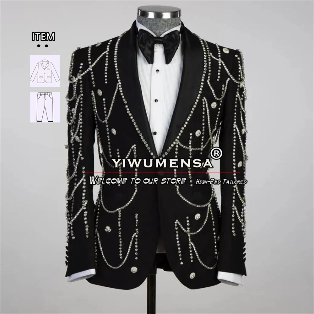 Luxury Men Suits For Wedding Metal Embellished Blazer Pants 2 Pieces Groom Wear Tuxedo Plus SIze Formal Party Banquet Dress 2024
Luxury Men Suits For Wedding Metal Embellished Blazer Pants 2 Pieces Groom Wear Tuxedo Plus SIze Formal Party Banquet Dress 2024