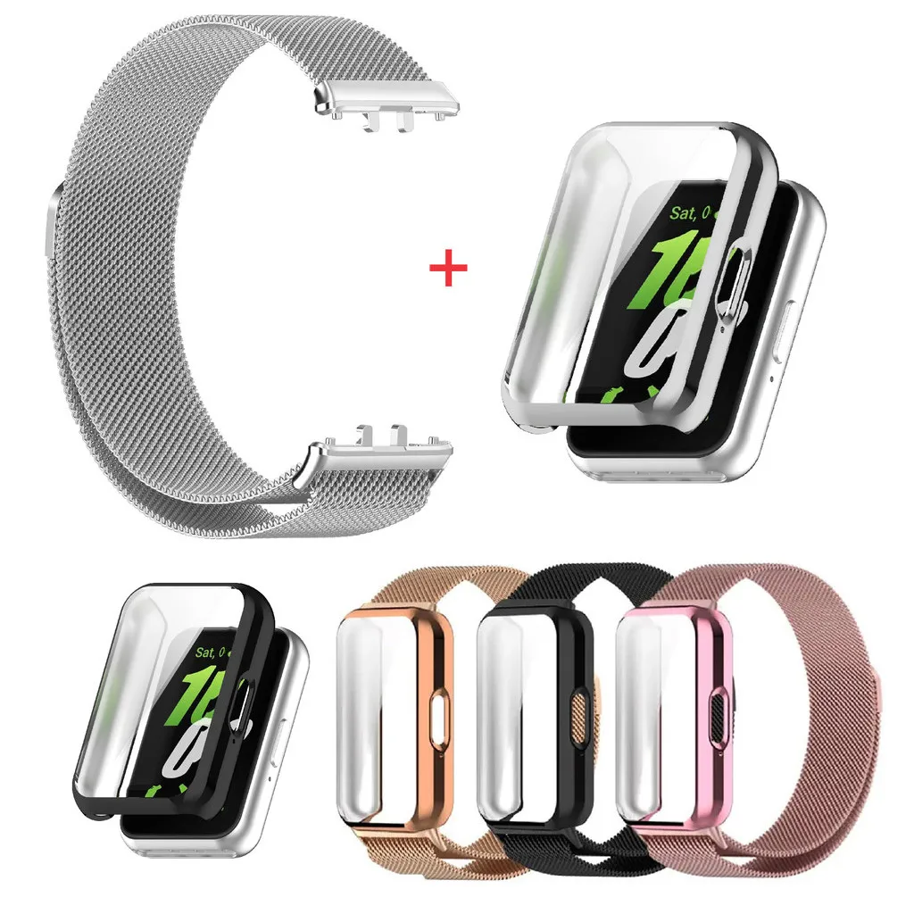 Миланский ремешок + чехол для Samsung Galaxy Fit 3 Fit3 SM-R390, магнитная петля из нержавеющей стали 2 в 1, браслет, полный чехол из ТПУ
Миланский ремешок + чехол для Samsung Galaxy Fit 3 Fit3 SM-R390, магнитная петля из нержавеющей стали 2 в 1, браслет, полный чехол из ТПУ