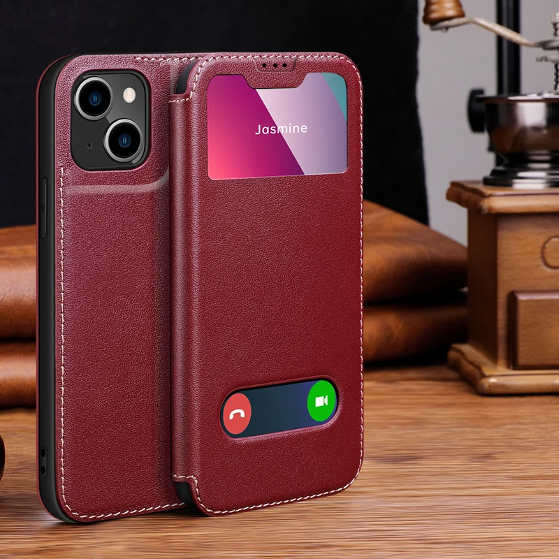 Откидной чехол Smart View Window для Iphone 16, 15, 14, 13, 12, 11 Pro Max Xr Xs Plus, чехол с магнитом, натуральная кожа, чехол с бесплатным ответом 
Откидной чехол Smart View Window для Iphone 16, 15, 14, 13, 12, 11 Pro Max Xr Xs Plus, чехол с магнитом, натуральная кожа, чехол с бесплатным ответом