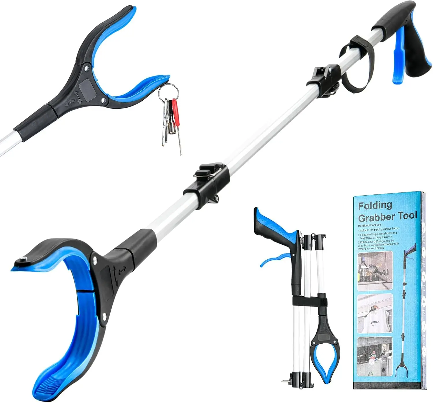 43" Foldable Grabber Reacher Tool, 360° Rotating Jaw, Strong Magnetic Pickup for Seniors, Indoor & Outdoor Use (Blue)
43" Foldable Grabber Reacher Tool, 360° Rotating Jaw, Strong Magnetic Pickup for Seniors, Indoor & Outdoor Use (Blue)