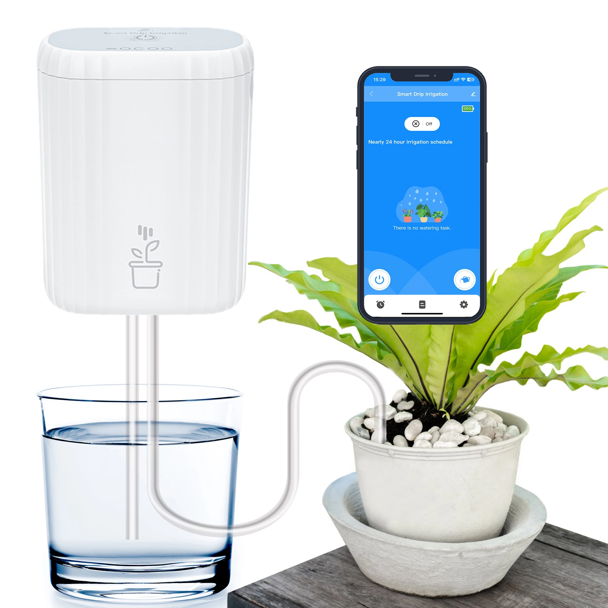 WIFI интеллектуальное устройство для полива, насос с таймером, автоматическая система капельного орошения, контроллер дистанционного управления через приложение для садовой террасы
WIFI интеллектуальное устройство для полива, насос с таймером, автоматическая система капельного орошения, контроллер дистанционного управления через приложение для садовой террасы