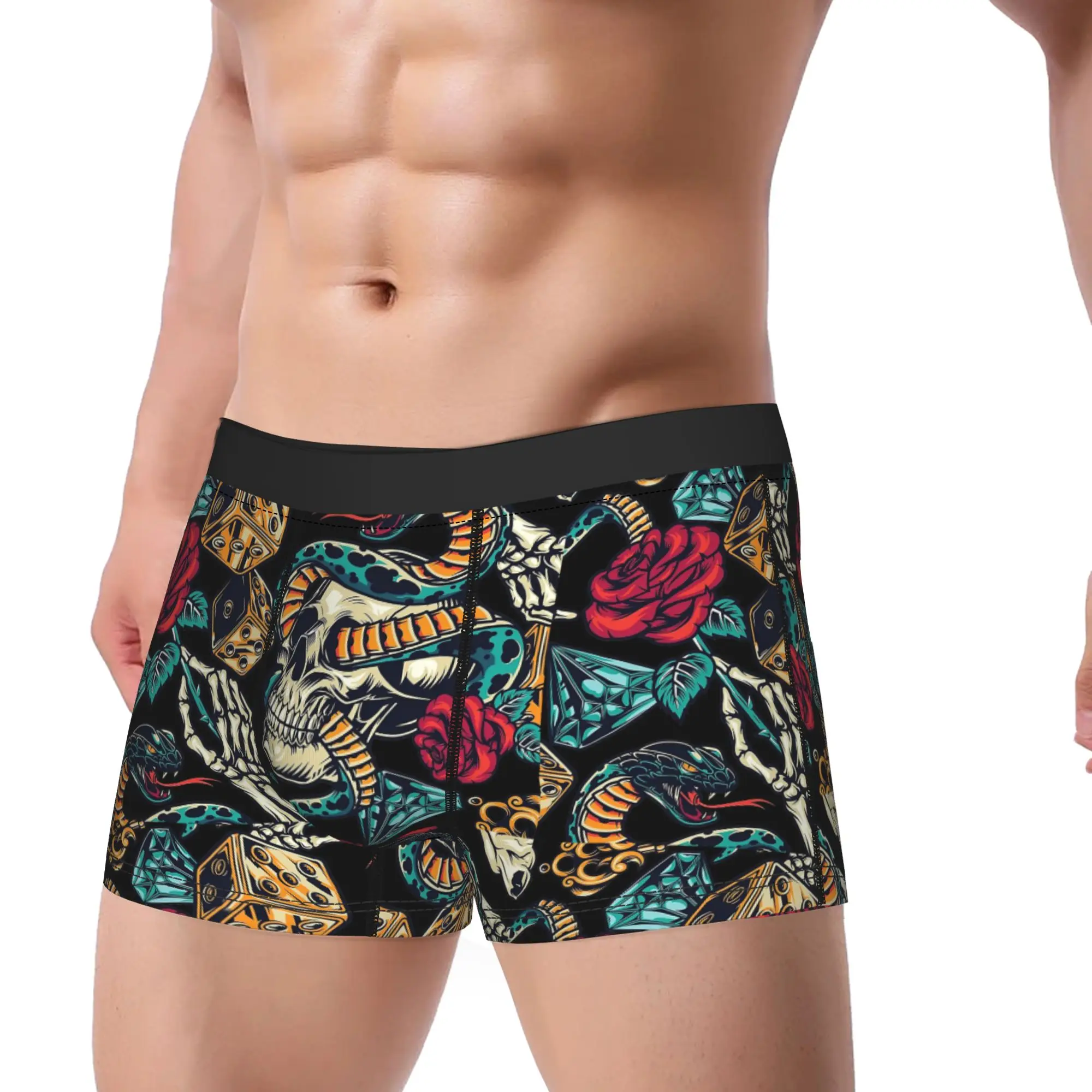 Мужское нижнее белье с черепами и бриллиантами, цветы, пистолеты, мексиканский фестиваль смерти, забавные трусы-боксеры, шорты, мягкие трусы Homme, M-XXL
Мужское нижнее белье с черепами и бриллиантами, цветы, пистолеты, мексиканский фестиваль смерти, забавные трусы-боксеры, шорты, мягкие трусы Homme, M-XXL