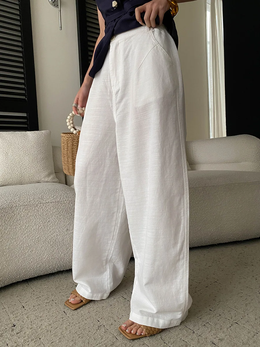 Summer women's relaxed semi elastic high waist slimming loose wide leg casual pants
Summer women's relaxed semi elastic high waist slimming loose wide leg casual pants