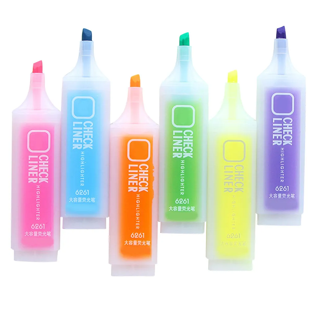 6Pcs Vibrant Candy Color Highlighters Extra Smooth Effortless Writing Fluorescent Pens for Students Classroom Learning
6Pcs Vibrant Candy Color Highlighters Extra Smooth Effortless Writing Fluorescent Pens for Students Classroom Learning