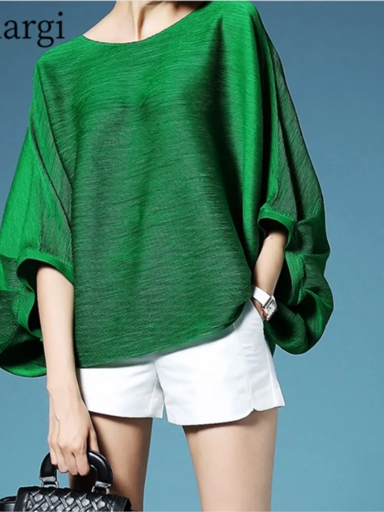 Летняя плиссированная блузка женская с рукавами «летучая мышь», розовая, повседневная, свободная, для офиса, модная, топы для женщин
Летняя плиссированная блузка женская с рукавами «летучая мышь», розовая, повседневная, свободная, для офиса, модная, топы для женщин