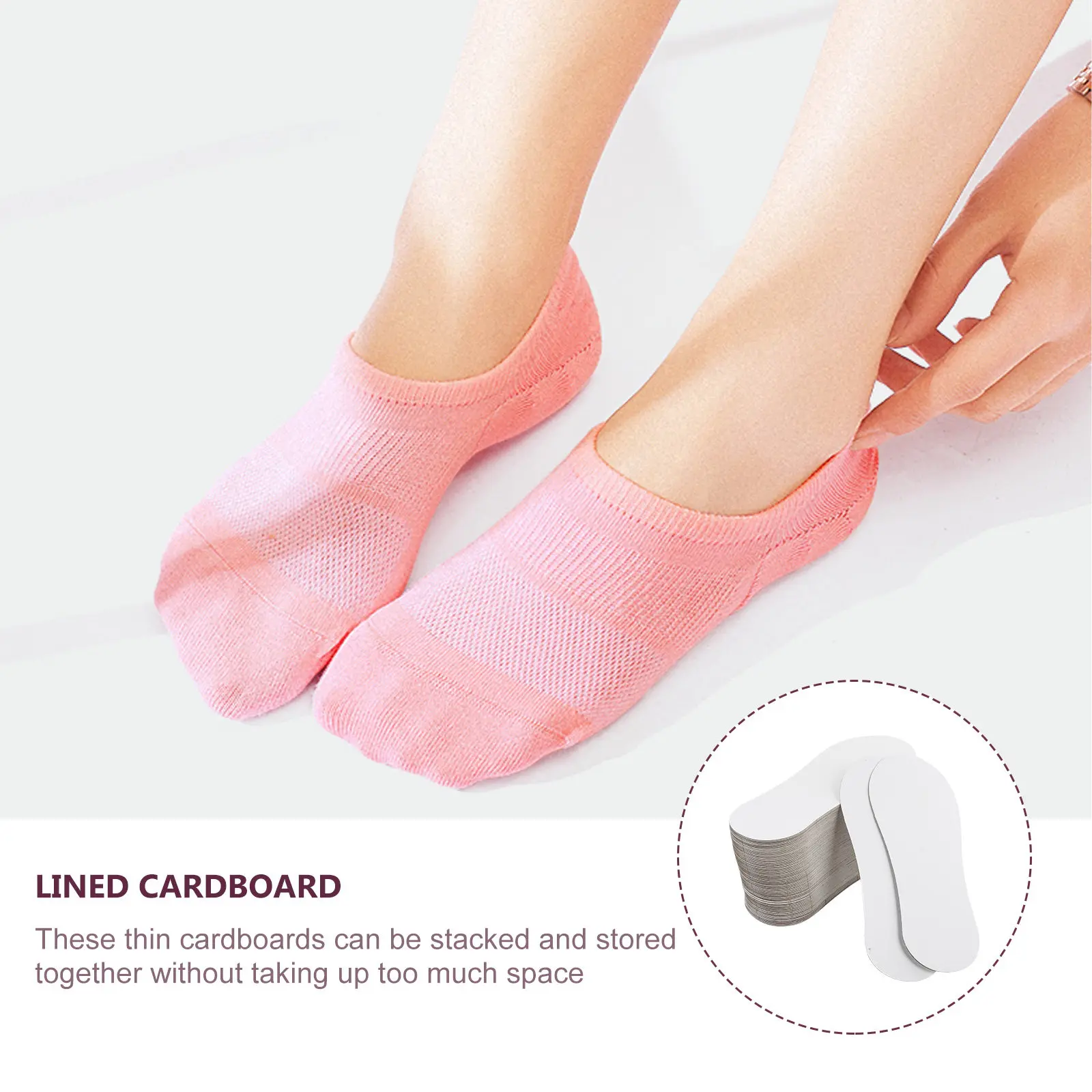 100 шт. невидимых картонных органайзеров для носков, держатели для коротких носков для женщин и девочек, удобные для переноски, инструмент для организации тонких носков
100 шт. невидимых картонных органайзеров для носков, держатели для коротких носков для женщин и девочек, удобные для переноски, инструмент для организации тонких носков