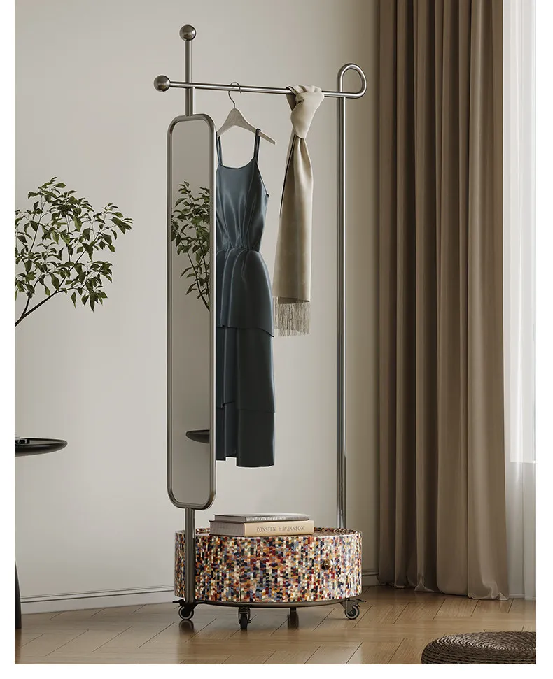Art movable coat rack, mosaic light luxury stainless steel high-end bedroom living room home rainbow hanging hanger
Art movable coat rack, mosaic light luxury stainless steel high-end bedroom living room home rainbow hanging hanger