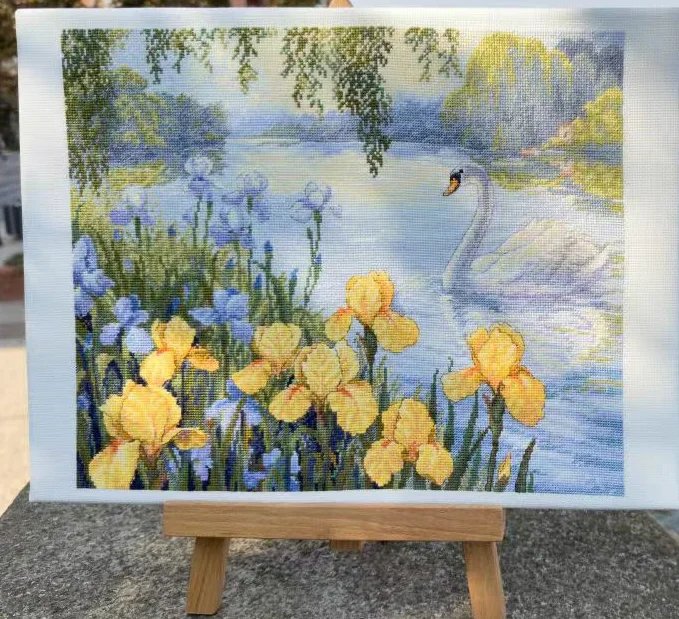 Iris pond swan lake Scenery Cross Stitch Embroidery Kits 11CT Scenic Accurate Printed DIY Needlework Aide New Year Home Decor
Iris pond swan lake Scenery Cross Stitch Embroidery Kits 11CT Scenic Accurate Printed DIY Needlework Aide New Year Home Decor