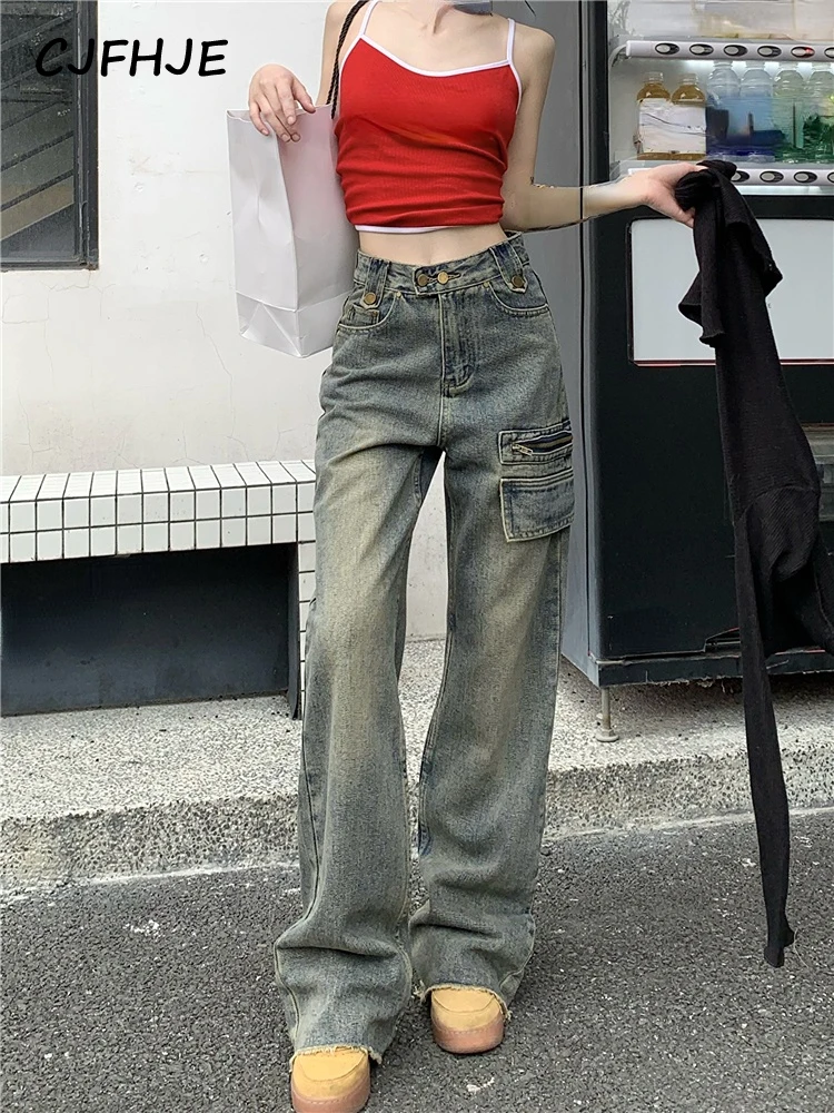 CJFHJE New Korean Vintage Y2k Baggy Jeans Women Casual Pure Color Office Lady Denim Pants High Waist Straight Denim Pants Female
CJFHJE New Korean Vintage Y2k Baggy Jeans Women Casual Pure Color Office Lady Denim Pants High Waist Straight Denim Pants Female