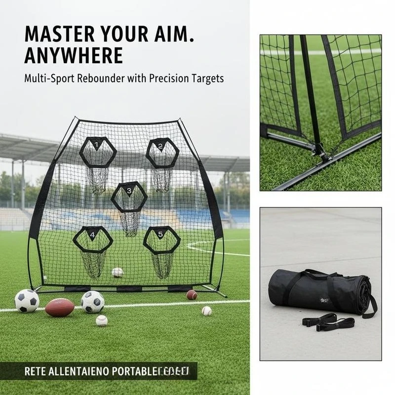 7 x 7 ft Football Trainer Throwing Net, Training Throwing Target Practice Net with 5 Target Pockets, Knotless Net Includes Straps and Portable Carry Case, Improve QB Throwing Accuracy, Black
7 x 7 ft Football Trainer Throwing Net, Training Throwing Target Practice Net with 5 Target Pockets, Knotless Net Includes Straps and Portable Carry Case, Improve QB Throwing Accuracy, Black