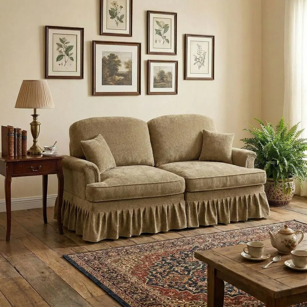 2-Seat Chenille Sofa with Removable Skirt, Comfortable Loveseat for Living or Bedroom
2-Seat Chenille Sofa with Removable Skirt, Comfortable Loveseat for Living or Bedroom