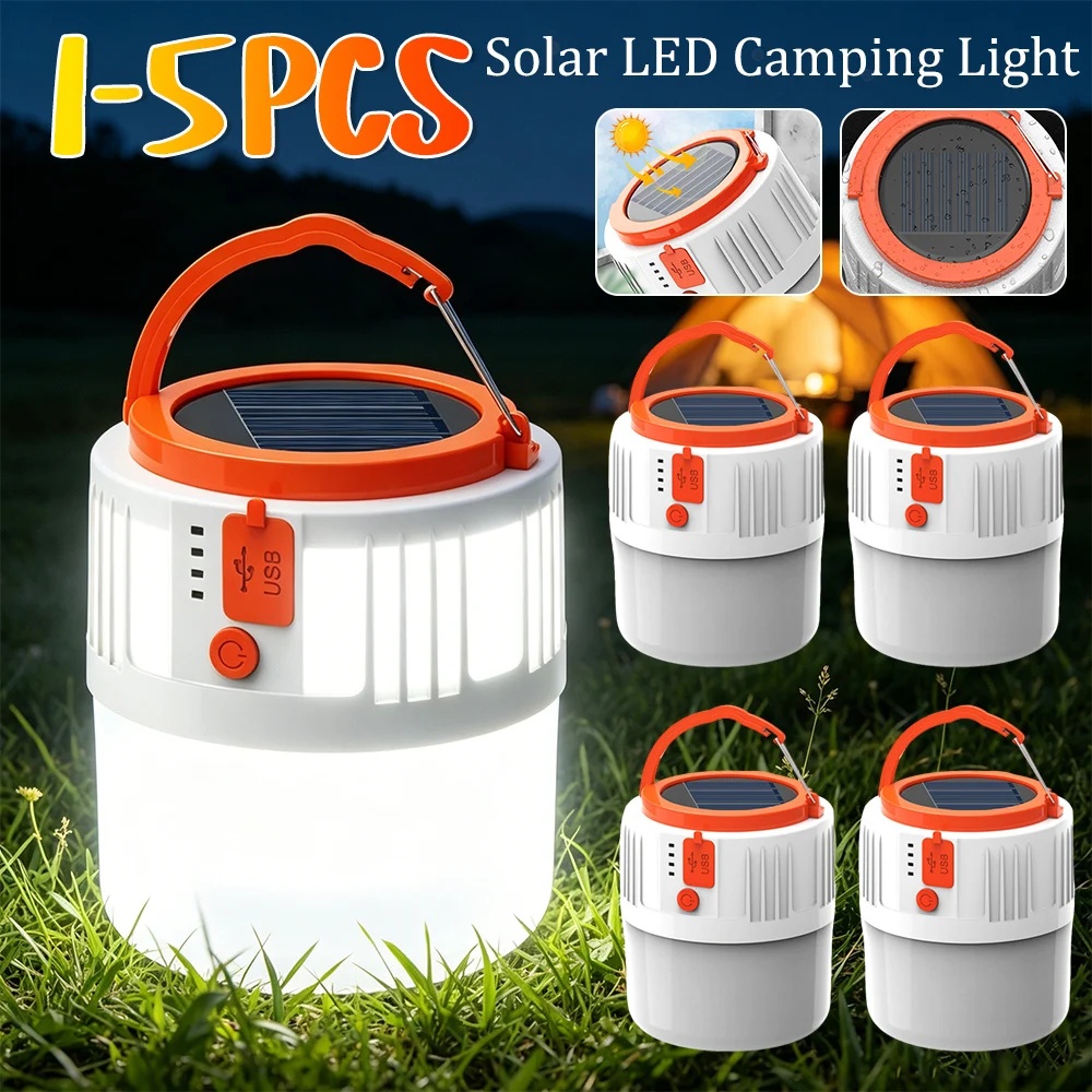 Solar Light Bulb Camping Solar LED Light USB Rechargeable 5Lighting Modes Tent Hanging Bulb for Outdoor Hiking Emergency Outage
Solar Light Bulb Camping Solar LED Light USB Rechargeable 5Lighting Modes Tent Hanging Bulb for Outdoor Hiking Emergency Outage