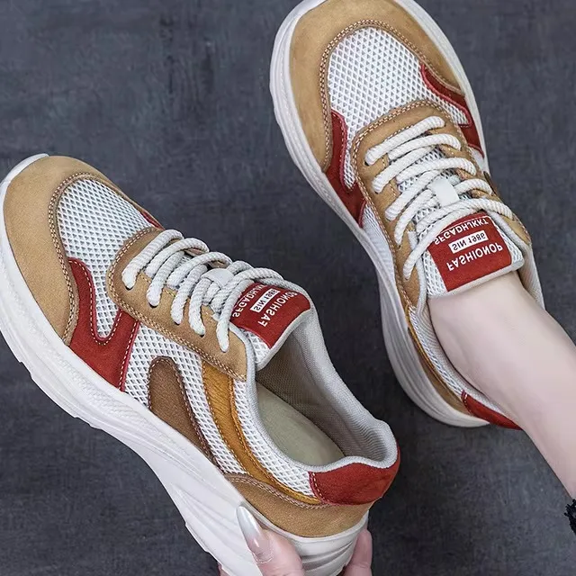 Women's Dad Shoes Top Layer Cowhide Breathable Mesh Lightweight Sporty Comfortable Rubber Sole Slip-On round Toe Sneakers
Women's Dad Shoes Top Layer Cowhide Breathable Mesh Lightweight Sporty Comfortable Rubber Sole Slip-On round Toe Sneakers