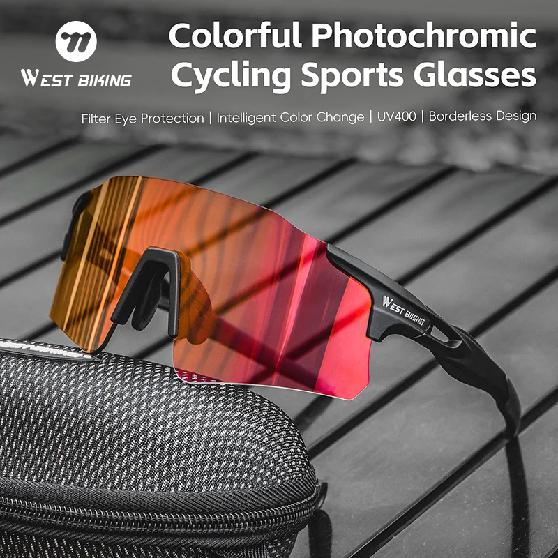 WEST BIKING Photochromic Cycling Glasses Colorful HD Vision Sunglasses Driving UV400 Sun Protection Goggles with Myopia Frame
WEST BIKING Photochromic Cycling Glasses Colorful HD Vision Sunglasses Driving UV400 Sun Protection Goggles with Myopia Frame