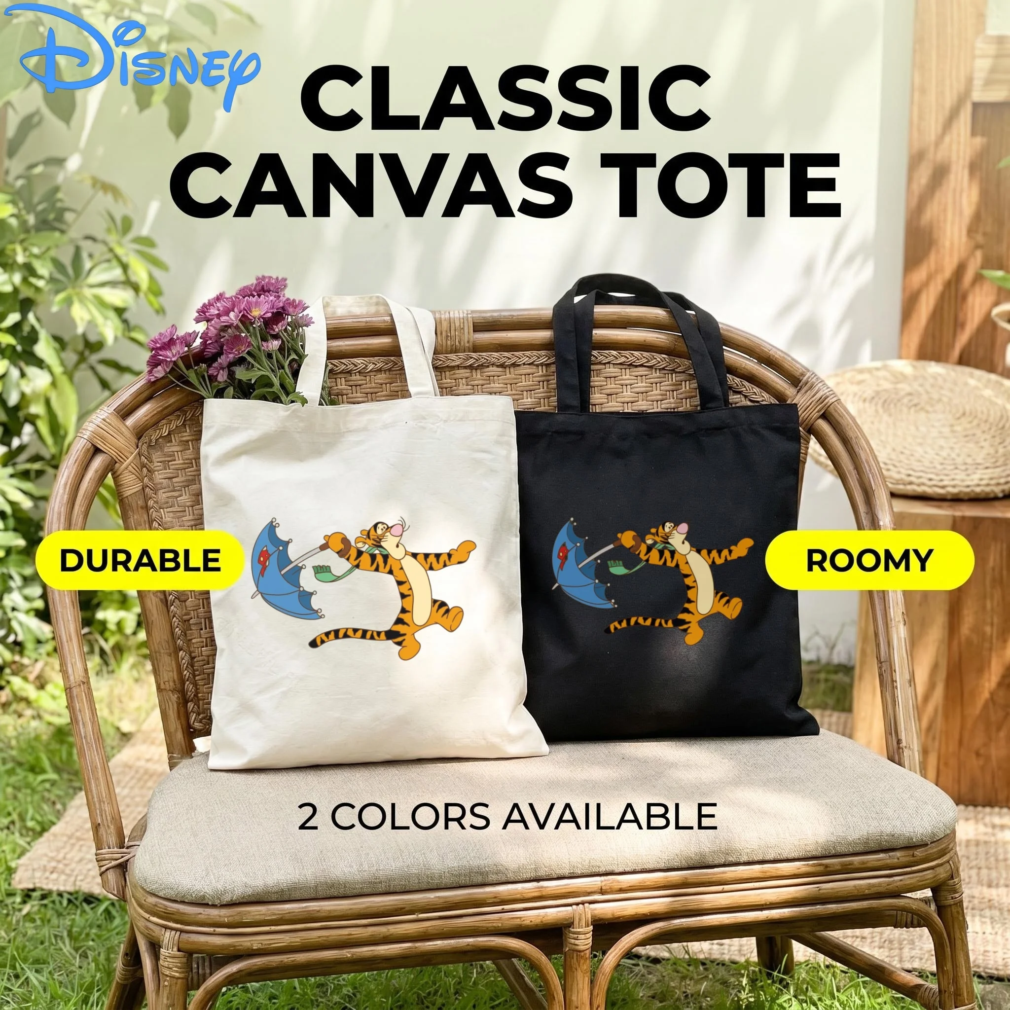 1PC Disney Umbrella Flying Tigger Canvas Tote Bag, Winnie Pooh Cartoon Tiger Eco Shopping Shoulder Bag
1PC Disney Umbrella Flying Tigger Canvas Tote Bag, Winnie Pooh Cartoon Tiger Eco Shopping Shoulder Bag