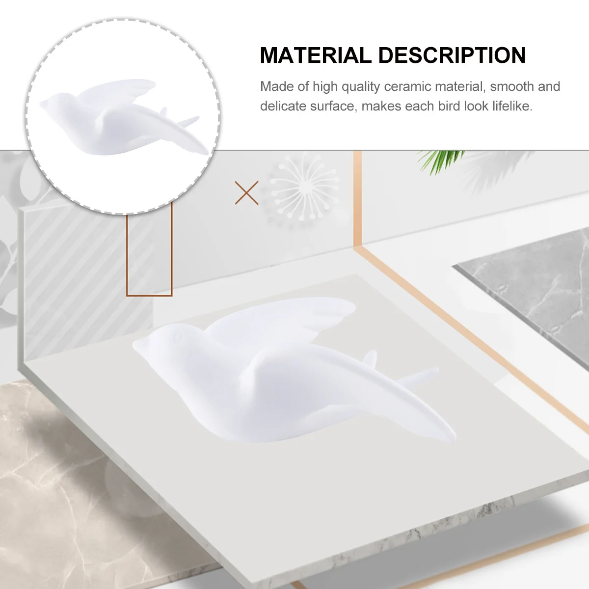 White Ceramic Birds Wall Mounted Decor Natural Shape 3D Bird Wall Hanging Living Room Bedroom Garden Dining Room Crafts
White Ceramic Birds Wall Mounted Decor Natural Shape 3D Bird Wall Hanging Living Room Bedroom Garden Dining Room Crafts