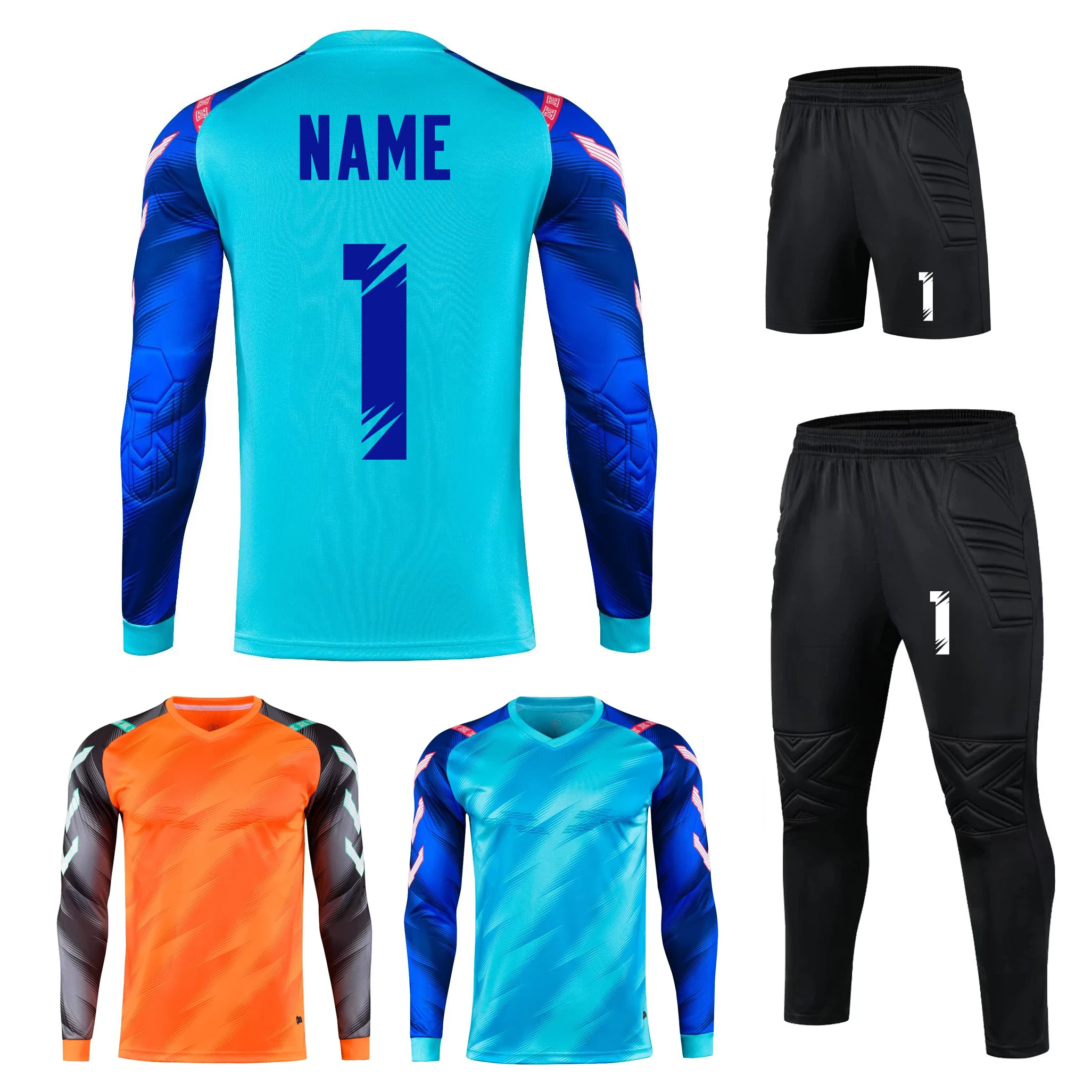 Athlete Men Kid Soccer Goalkeeper Uniform Protective Sponge Long Sleeve Football Training Goalkeeper Top Soccer Jersey Pants
Athlete Men Kid Soccer Goalkeeper Uniform Protective Sponge Long Sleeve Football Training Goalkeeper Top Soccer Jersey Pants