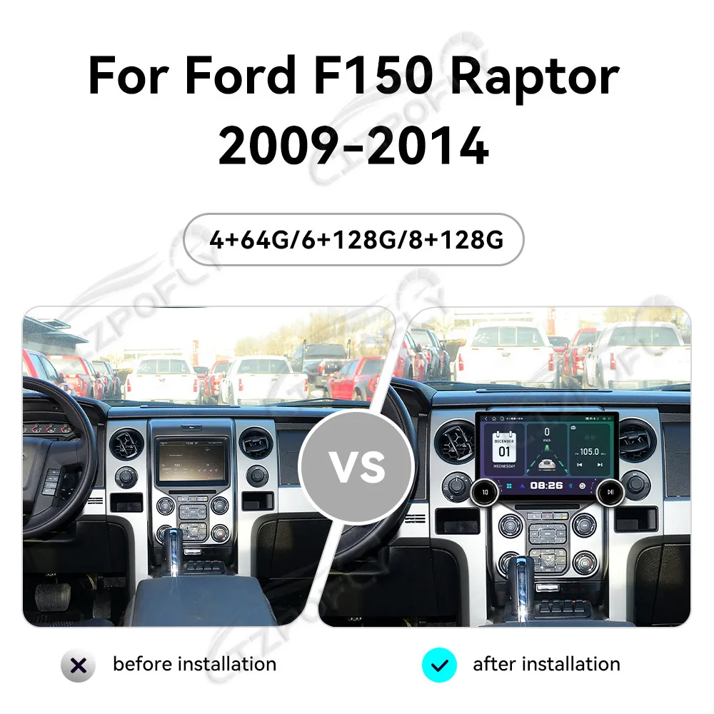 Lizpofly Upgrade 11.5" Car Radio For Ford F-150 Raptor 2009–2014 with Wireless Carplay&Android Auto Touchscreen & GPS Navigation
Lizpofly Upgrade 11.5" Car Radio For Ford F-150 Raptor 2009–2014 with Wireless Carplay&Android Auto Touchscreen & GPS Navigation