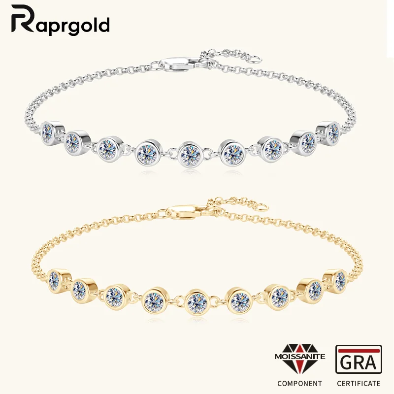 RAPRGOLD GRA Certified Moissanite Diamond Bracelet for Women Girl 925 Sterling Silver Bracelets Chain Wedding Fine Jewelry Gifts
RAPRGOLD GRA Certified Moissanite Diamond Bracelet for Women Girl 925 Sterling Silver Bracelets Chain Wedding Fine Jewelry Gifts