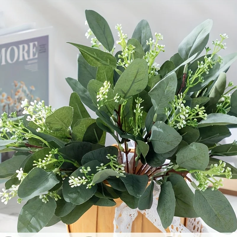 180pcs Eucalyptus Stems Decor Artificial Leaves Artificial Silvery Dollar with White Seeds Grey Green Short Faux Leaves Stems
180pcs Eucalyptus Stems Decor Artificial Leaves Artificial Silvery Dollar with White Seeds Grey Green Short Faux Leaves Stems