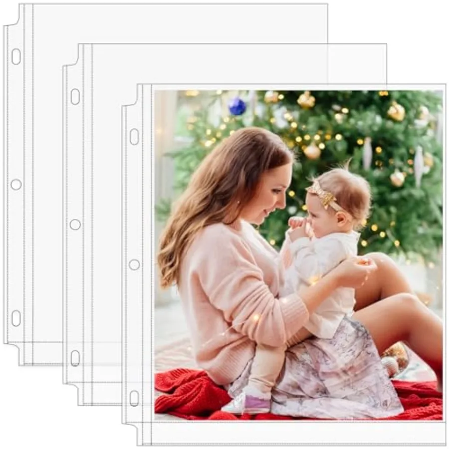 Photo Sleeves for 3 Ring Binder Pictures,8x10 Heavy-Duty Archival Page Protectors, 1-Pocket Clear Photo Album Refill Pages, Pla
Photo Sleeves for 3 Ring Binder Pictures,8x10 Heavy-Duty Archival Page Protectors, 1-Pocket Clear Photo Album Refill Pages, Pla
